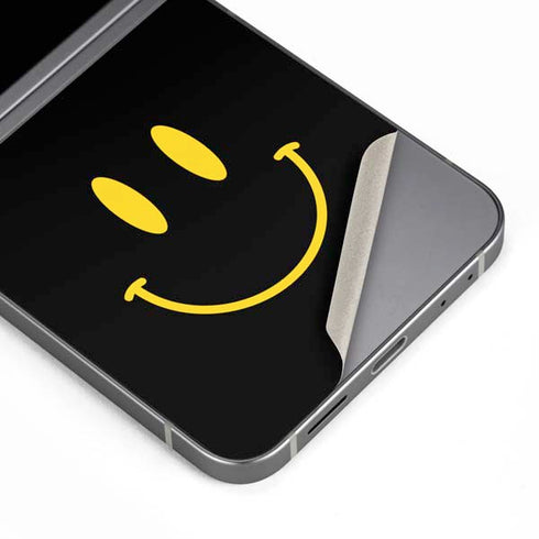 Black Happy Face Galaxy Z Flip6 Skin